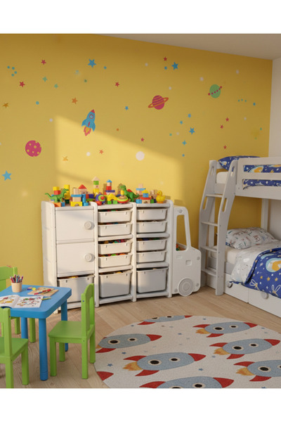 CREALISOL Truck Series Çocuk Odası Oyuncak Düzenleyici - Büyük Boy Tır Figürl...