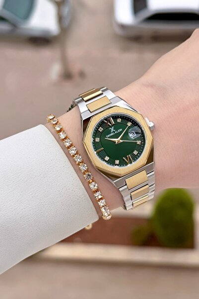 Daniel Klein Gold Gray Green Color Adjustable Cord 30 mm Women's Wristwatch a...