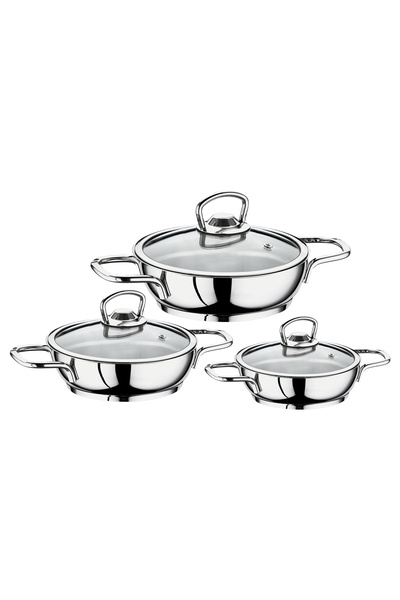 SAFINOX طقم أواني أومليت ستيل 6 قطع من إيفا بمقبض سلكي 16-18-20 سم