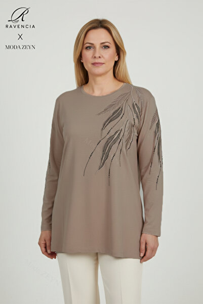 Ravencia Bluză din bumbac pieptănat pentru femei de vârstă mijlocie și peste,...