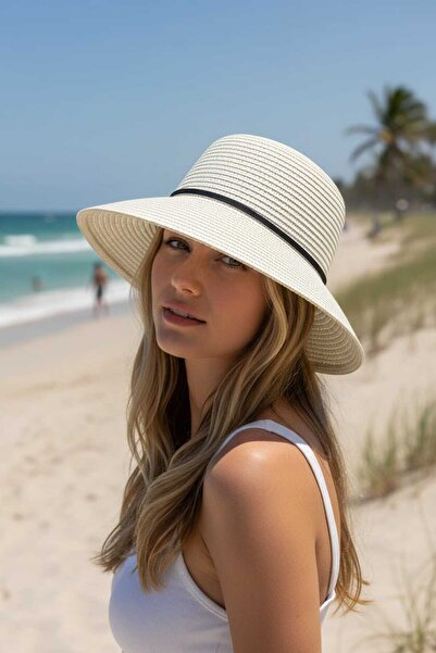 Aware Time Kadın Hasır Bağcıklı Fötr Şapka