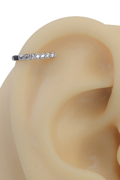Cadının Dükkanı Taşlı Minimal Sıkıştırma (Clip) Helix Piercing | Deliksiz Kık...