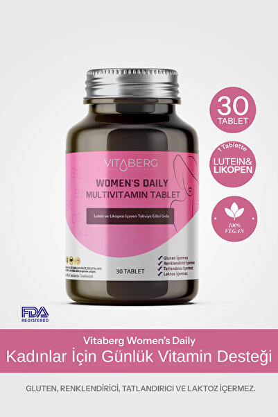 Vitaberg Women’s Daily Multivitamin Tablet | B Vitaminleri, Beta Glukan, Lute...