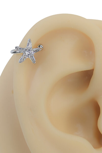 Cadının Dükkanı Zirkon Taşlı Yıldız Sıkıştırma (Clip) Helix Piercing | Deliks...