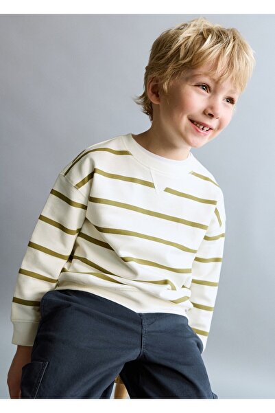 MANGO Baby Çizgili koton sweatshirt