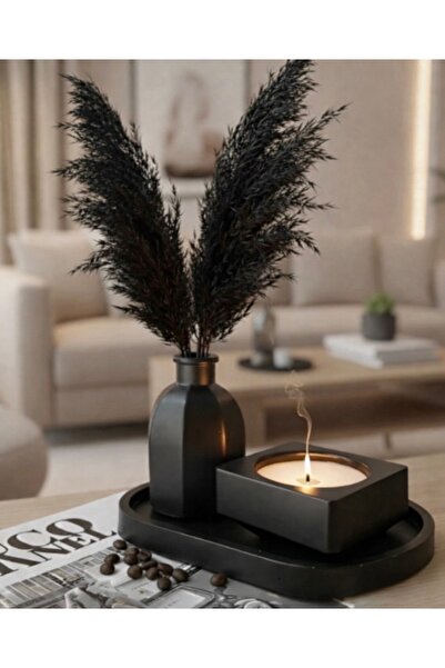 Studio Nova Dekor Modern Siyah Dekoratif Mumluk ve Vazo Seti | Minimal Banyo ...