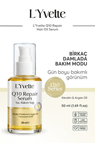 L'Yvette Yavaş Uzayan, Yıpranmış Saçlar için Q10, Keratin & Argan Yağı İçeren...