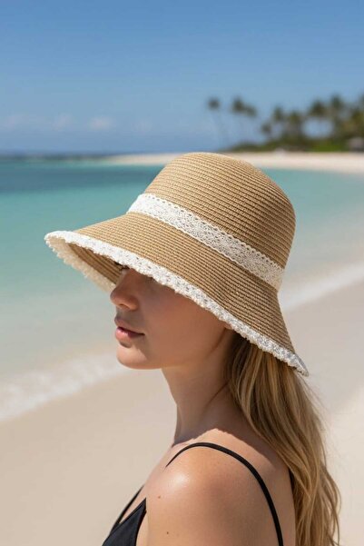 Aware Time Pălărie de paie cu jumătate de lună cu velcro