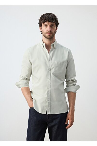 MANGO Man %100 pamuk hafif regular fit Oxford gömlek