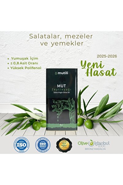 Mutili Naturel Sızma Mut Zeytinyağı 4 lt - Yeni Sezon Mut Zeytinyağı Filtresiz