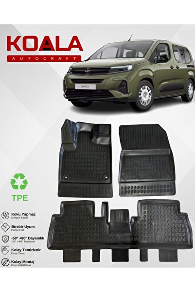KoalaOtoTekstil Opel Combo (2019+sonrası) Ile Uyumlu - Araca Özel Paspas
