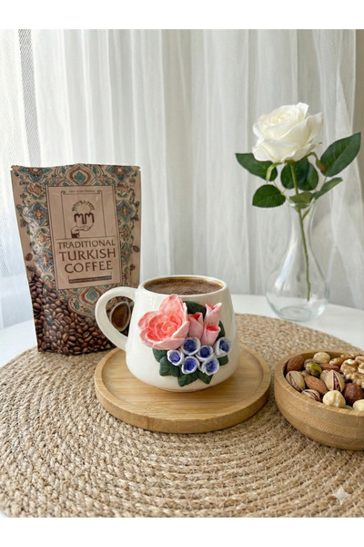 Niveis Kişiye Özel El Yapımı Tasarım Pembe Lila Gül Çiçeği Desenli Hediyelik ...