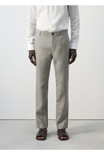 MANGO Man Slim fit %100 keten pantolon