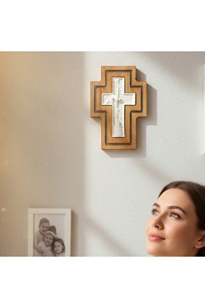 sharp&art Epoksi Kanallı El Yapımı Ahşap Haç , Karanlıkta Parlayan Epoksi San...