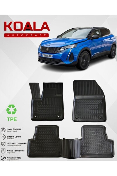 KoalaOtoTekstil Peugeot 3008 Uyumlu Crossover  (2016 VE SONRASI) Koala Paspas
