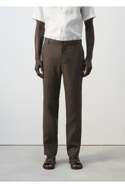 MANGO Man Slim fit %100 keten pantolon