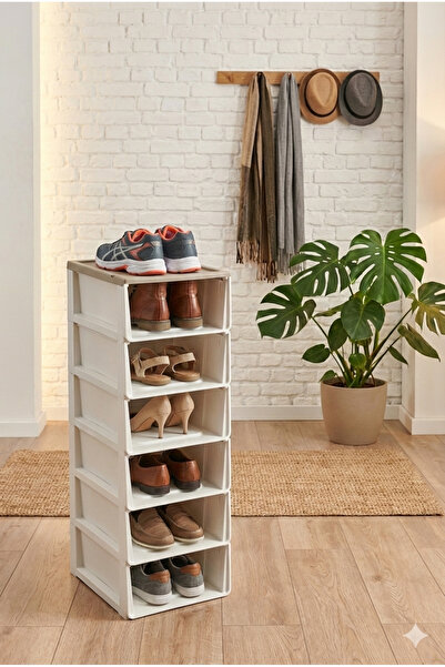 Apeslife 6 τεμάχια αρθρωτό ντουλάπι παπουτσιών, σετ πολυτελών κουτιών παπουτσ...