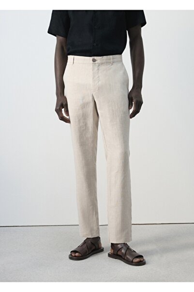 MANGO Man Slim fit %100 keten pantolon