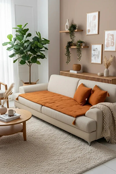 NDC HOME Cinnamon Piremium Linen Covoraș de scaun/mat de lenjerie prietenos c...