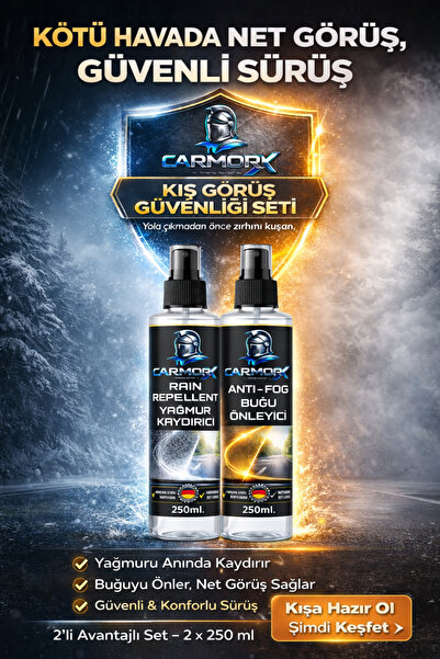 CARMORX Kış Güvenli Sürüş Paketi Buğu Önleyici + Yağmur Kaydırıcı | Anti Fog ...
