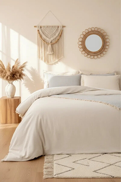 NDC HOME Set cuvertură de pilota cu două fețe, gri crem