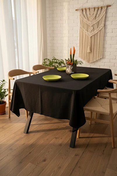 NDC HOME Crni Premium Lan - Obični Stolnjak