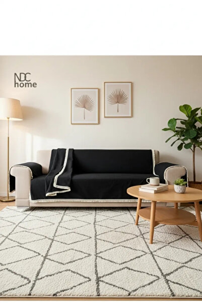 NDC HOME Husa de canapea premium din in negru - Pasalı, 170x220