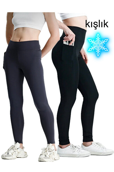 glanour Дамски черни зимни чорапогащи с висока талия, моделиращи фигурата, с ...