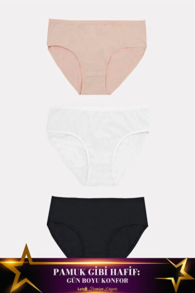 Letsii Large Cotton 3-Piece Panties Set Standard Color