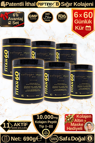 Dr.Sammy's Collagen Impact Plus Titan 60 - 6'lı Avantaj Set Tip 1-3 Hidrolize...