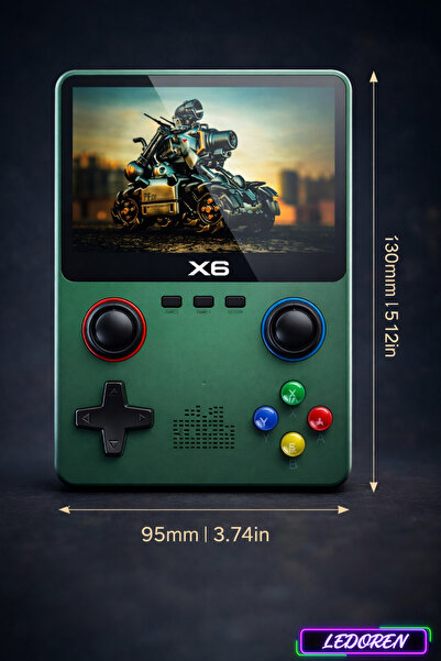 L'eDoren X6 Taşınabilir Retro Oyun Konsolu HD Görüntü 10000 Oyunlu Game Stick