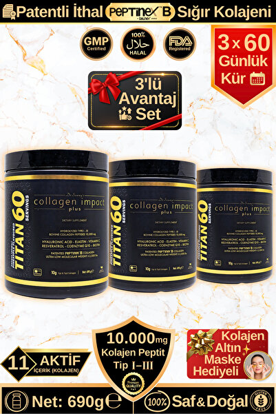 Dr.Sammy's كولاجين إمباكت بلس تايتان 60 - مجموعة المزايا الثلاثية المكونة من ...