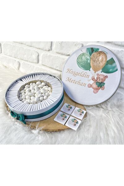 Sweet Story 150 Adet+200 Gr Drajeli Gold Ayıcık Temalı İsme Özel Hoşgeldin Do...