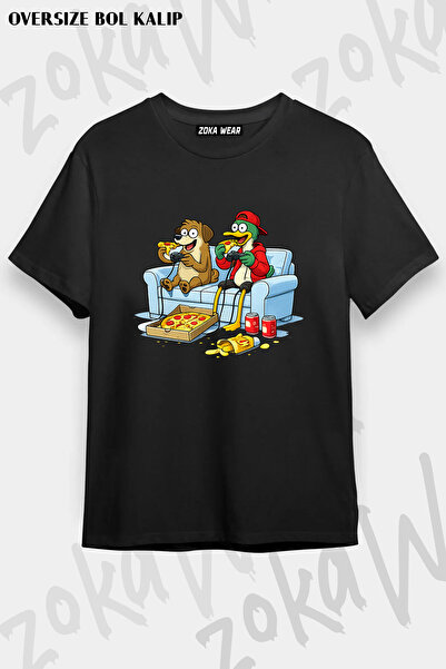 ZOKAWEAR Μπλουζάκι με στάμπα Unisex Oversize Mordecai and Rigby Design