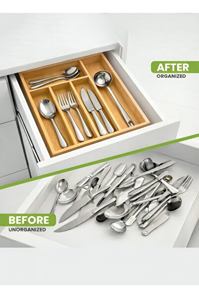 HERA حامل ملاعق جديد من بامبو ، خشبي