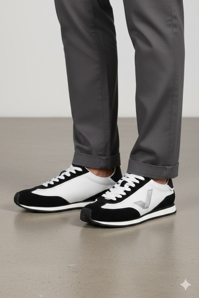 Lufian Gaban Erkek Deri Sneaker Ayakkabı Siyah