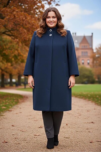 Alvina معطف ذو ياقة واقفة مقاس كبير 90468