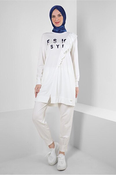 Alvina 43699 Model Tekst Štampano i Detaljna Trenerka sa Volanima