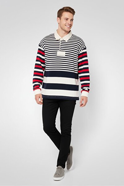 Gant Men Relaxed Fit Stripe Long Sleeve Sweater, Multicolor