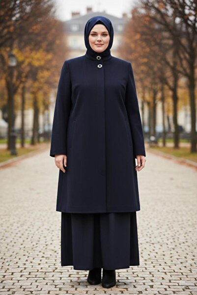 Alvina معطف ذو ياقة واقفة مقاس كبير 90468