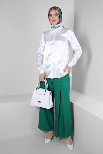 Alvina BUTTONED SATIN BLUZ 43755