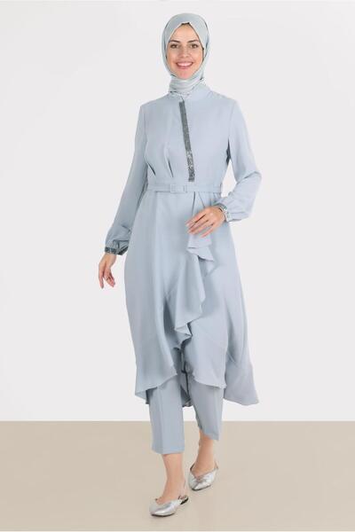 Alvina Stone Detail Pants Suit 30260