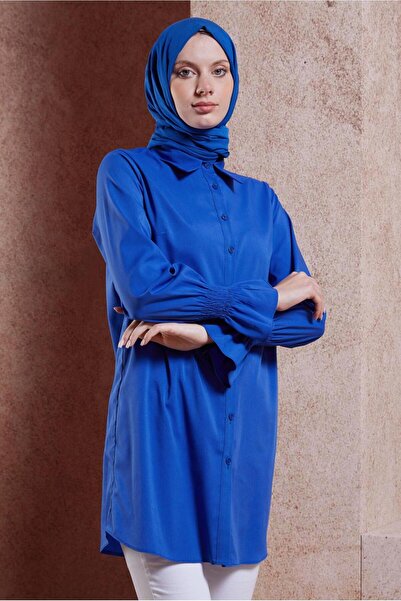 Alvina 44581 Модель сорочка з коміром, туніка з покриттям для голови