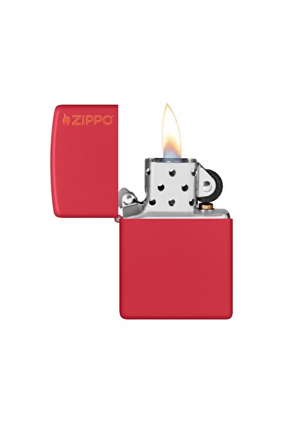 Zippo Çakmak Kırmızı Red Matte Logo 233zl-000052