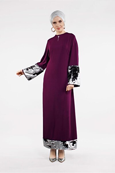 Alvina فستان مزين بالترتر بأطراف التنورة والأكمام 4496