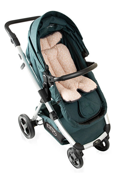 Babyjem Pernă 2 în 1 pentru cărucior și scaun înalt Somon Flower 100% bumbac