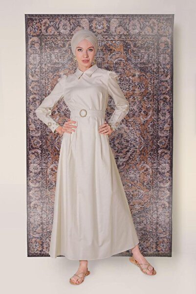 Alvina Cotton Scratch Patterned Embroidery Detail Dress 40520