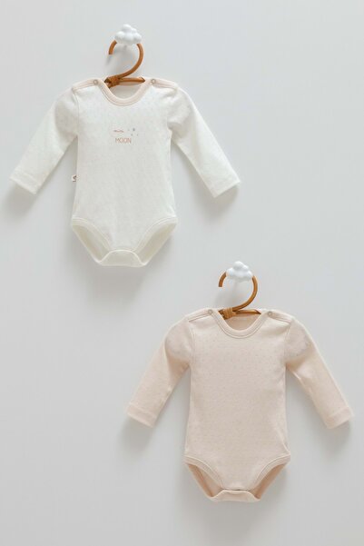 Caramell All Time Boy Baby Double Zippered Bodysuit Beige