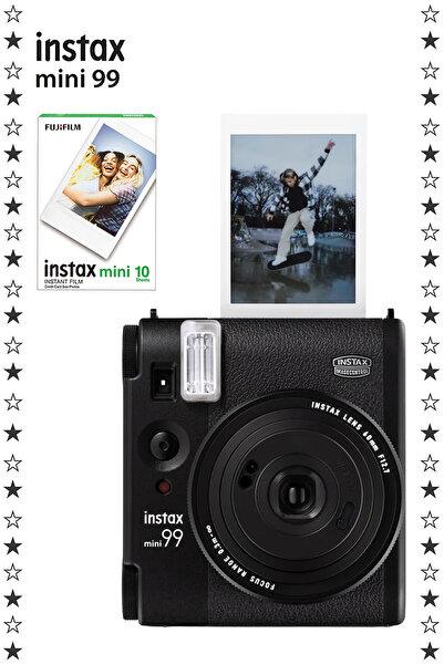 Fujifilm Instax Mini 99 Siyah Fotoğraf Makinesi ve 10'lu Film