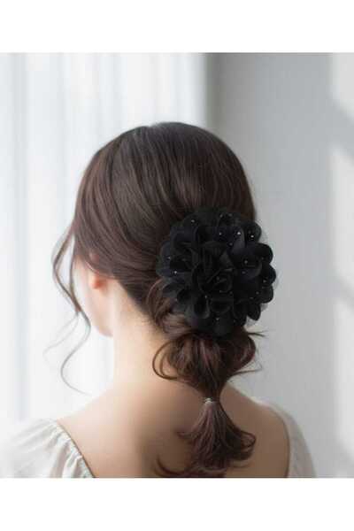 NEW HİLL Cataramă elegantă cu zăvor de dimensiuni mari, cu tul negru și pene